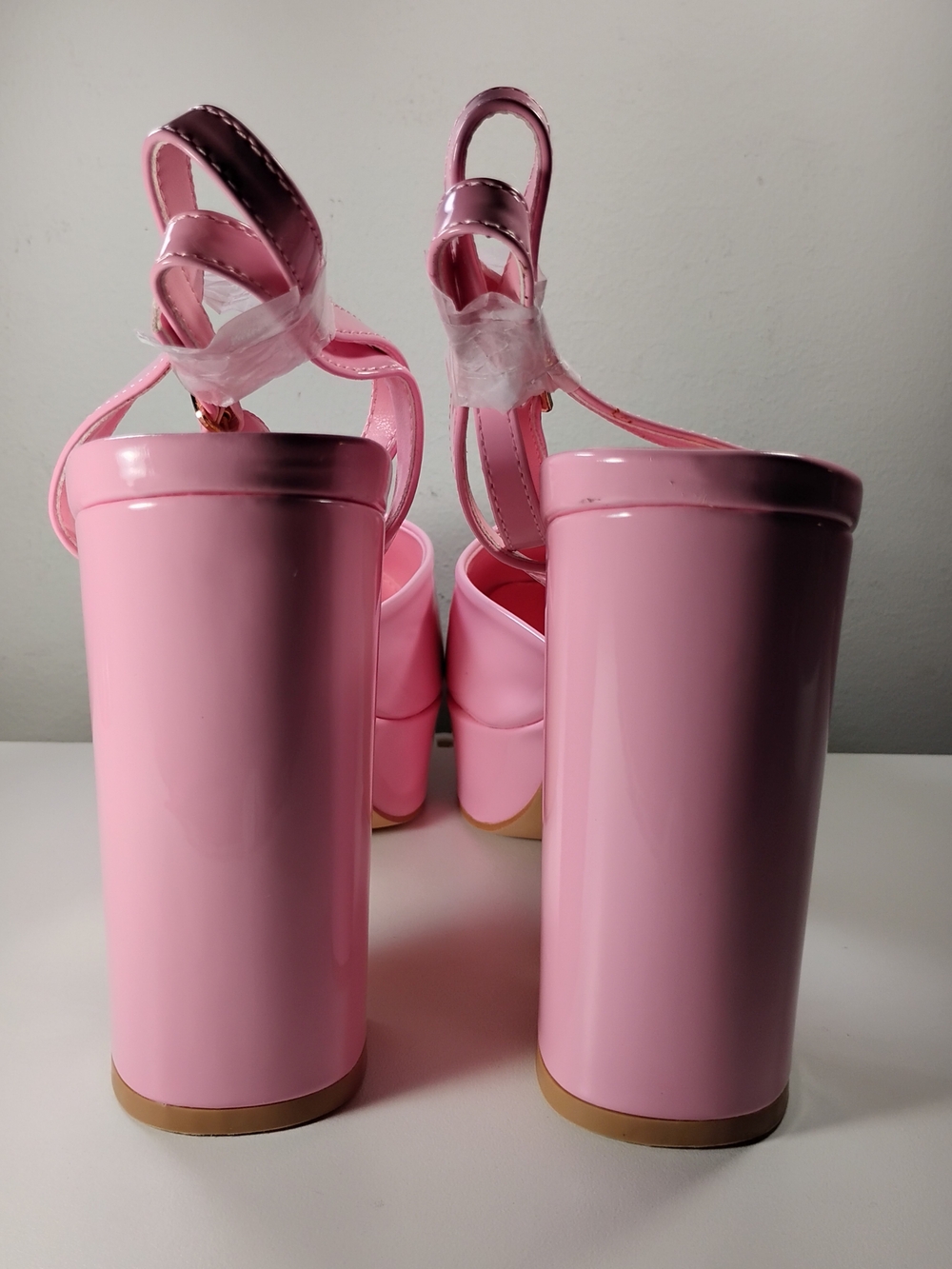 Lulus Women’s Pink Platform Block Heel Ankle Strap Pumps Size 8.5 New - Picture 6 of 12